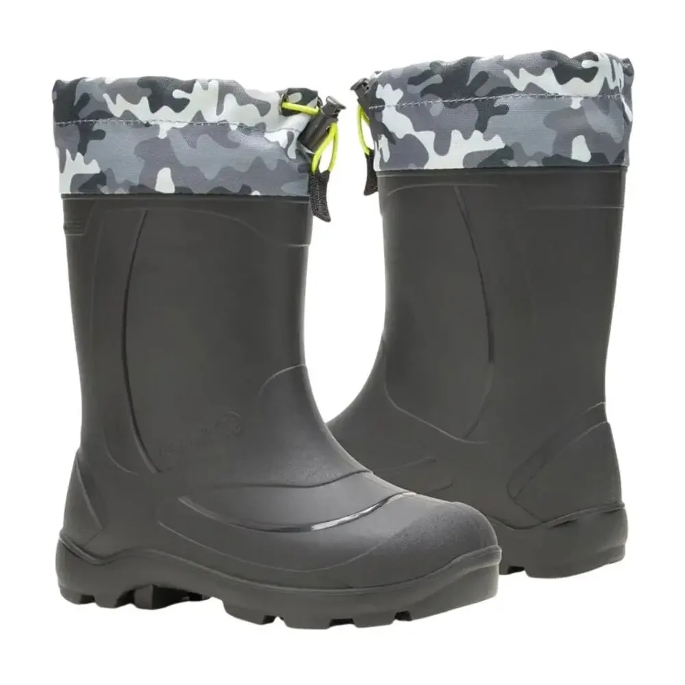 Kamik Kids Snobuster 2 Winter Boots US 6 EU 38 Grey Camo Waterproof NIB